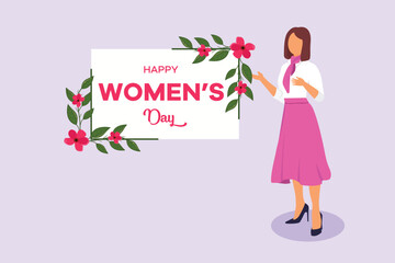 International Women's Day concept. Colored flat vector illustration isolated.