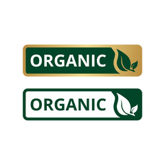 Organic labels set, logo for natural healthy eco food product packaging