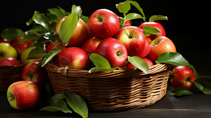 Fototapeta na wymiar apples in a basket high definition(hd) photographic creative image