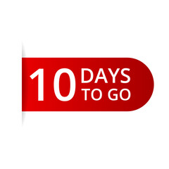 10 days to go countdown vector, number of days left for sale or promotion