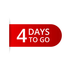 4 days to go countdown vector, number of days left for sale or promotion