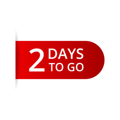 2 days to go countdown vector, number of days left for sale or promotion