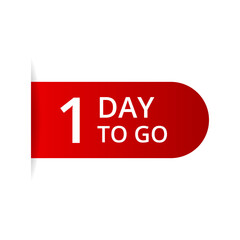 1 day to go countdown vector, number of days left for sale or promotion