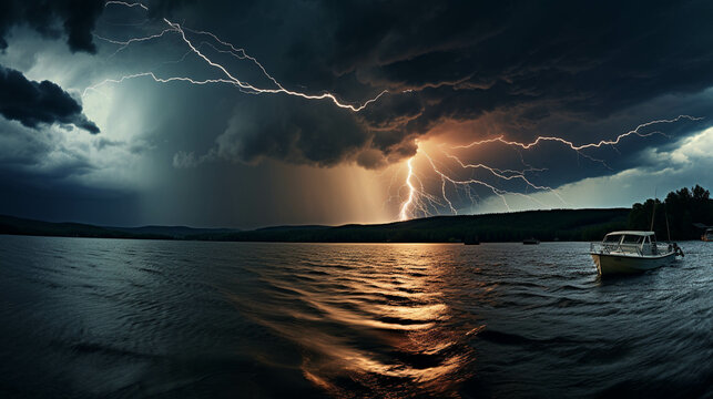 storm over the sea high definition(hd) photographic creative image