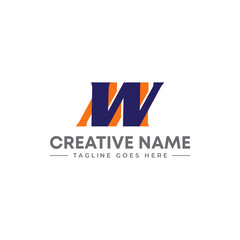 Abstract MW letter mark Logo template, vector file eps, text and color are editable
