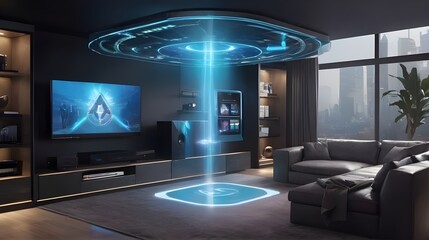 Fototapeta premium interior of a modern building in future