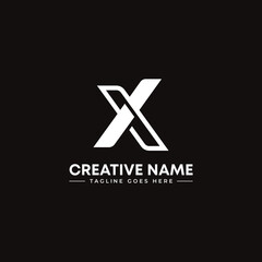 Abstract X letter mark Logo template, vector file eps, text and colors are editable