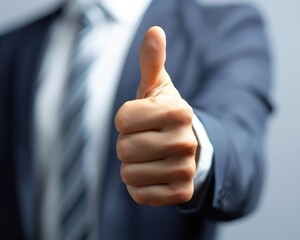 Business man shows approval with an ok hand gesture giving a positive signal for success and agreement in a professional setting, acceptance image
