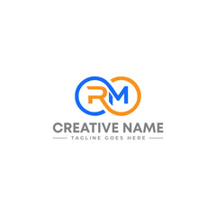 Abstract infinity RM letter mark Logo template, vector file eps, text and colors are editable