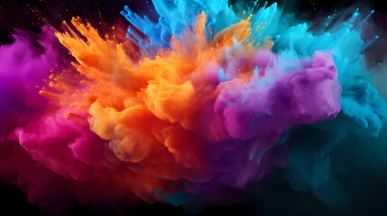 Dust explosion abstract background, Holi background
