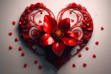 Valentine's Day Red Heart (JPG 300Dpi 10800x7200)