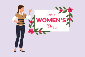 International Women's Day concept. Colored flat vector illustration isolated.