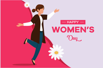 International Women's Day concept. Colored flat vector illustration isolated.