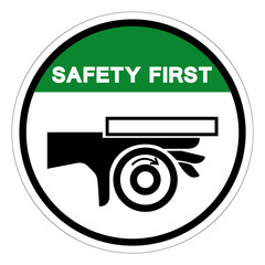 Safety First Hand Crush Roller Pinch Point Symbol Sign, Vector Illustration, Isolate On White Background Label .EPS10