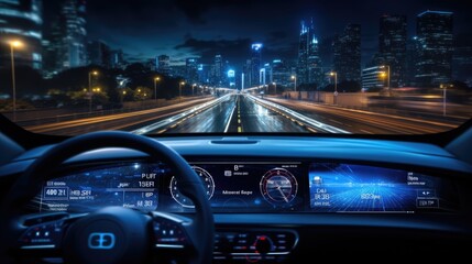 self driving, Head Up Display, autonomous car, Generative AI