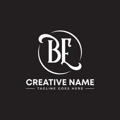 Abstract BE letter mark Logo template, vector file eps, text and colors are editable