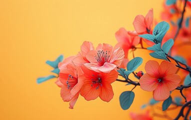 Obraz na płótnie Canvas Blooming Vibrant Flowers