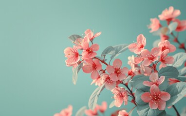 Vibrant Blossoms Against Contrasting Background