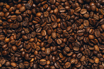 coffee beans background without people close-up