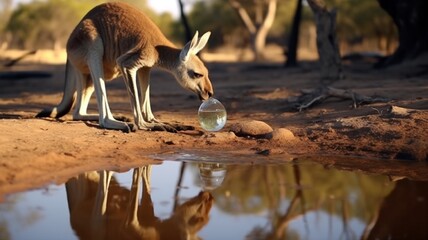 A hen is kangaroo watermelon illustration beautiful image Ai generated art - obrazy, fototapety, plakaty