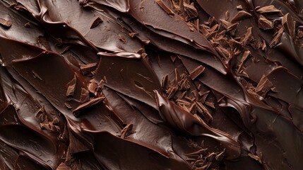 Close Up View of Chocolate Texture, Smooth, Velvety, and Tempting Goodness