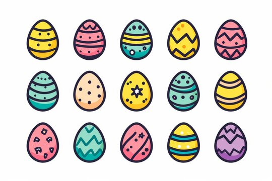 Vibrant illustrations bring a sense of joy and new beginnings as a variety of colorful eggs come together in a delightful collection