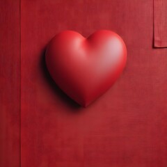 Fototapeta premium Close up of yoga mat with red 3d heart symbol on it for Fitness gym advertising and valentine with copy space for text 