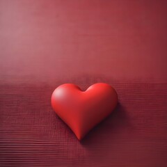 Fototapeta premium Close up of yoga mat with red 3d heart symbol on it for Fitness gym advertising and valentine with copy space for text 