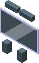 Player sound center icon isometric vector. Home theater. Cinema stereo