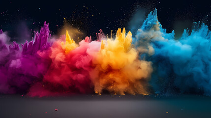 Dust explosion abstract background, Holi background