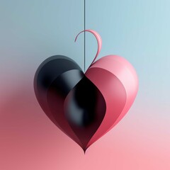 heart pink and black concept valentine day