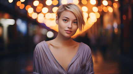 A lovely woman with beautiful blonde hair