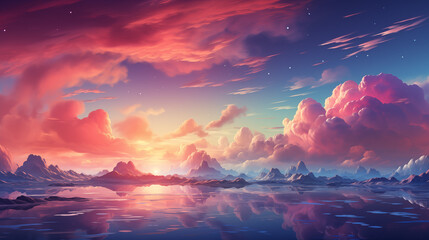 sunrise over the mountains