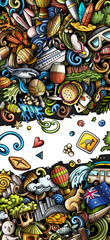 Cartoon doodle Australia banner design