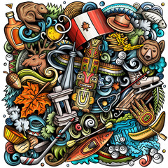 Canada doodle cartoon illustration