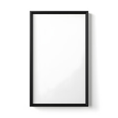 Black wooden square picture frame on white background