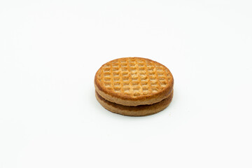 whole wheat biscuits isolated on white background. wheatable biscuits.