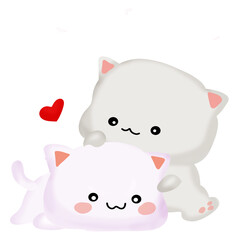 Couples cat with the heart