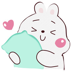 The bunny love green pillow 