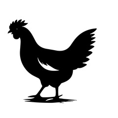 chicken silhouettes vector set