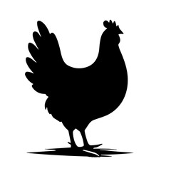 chicken silhouettes vector set