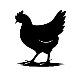 chicken silhouettes vector set
