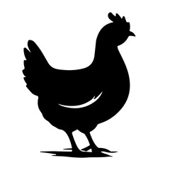 chicken silhouettes vector set