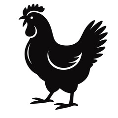 chicken silhouettes vector set