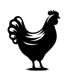 chicken silhouettes vector set