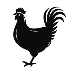 chicken silhouettes vector set