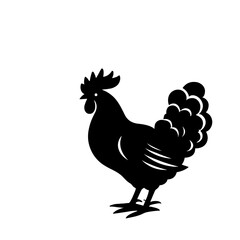 chicken silhouettes vector set