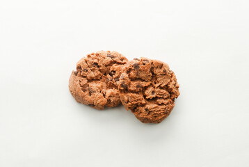 Chocolate Chip Cookies on white background. Chocolate Chip Biscuits.                  