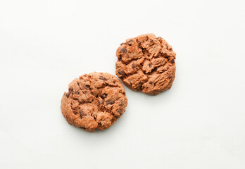 Chocolate Chip Cookies on white background. Chocolate Chip Biscuits.                  