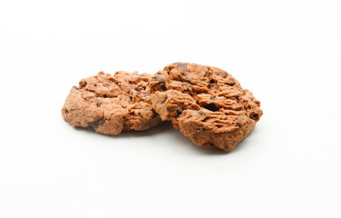 Chocolate Chip Cookies on white background. Chocolate Chip Biscuits.                  